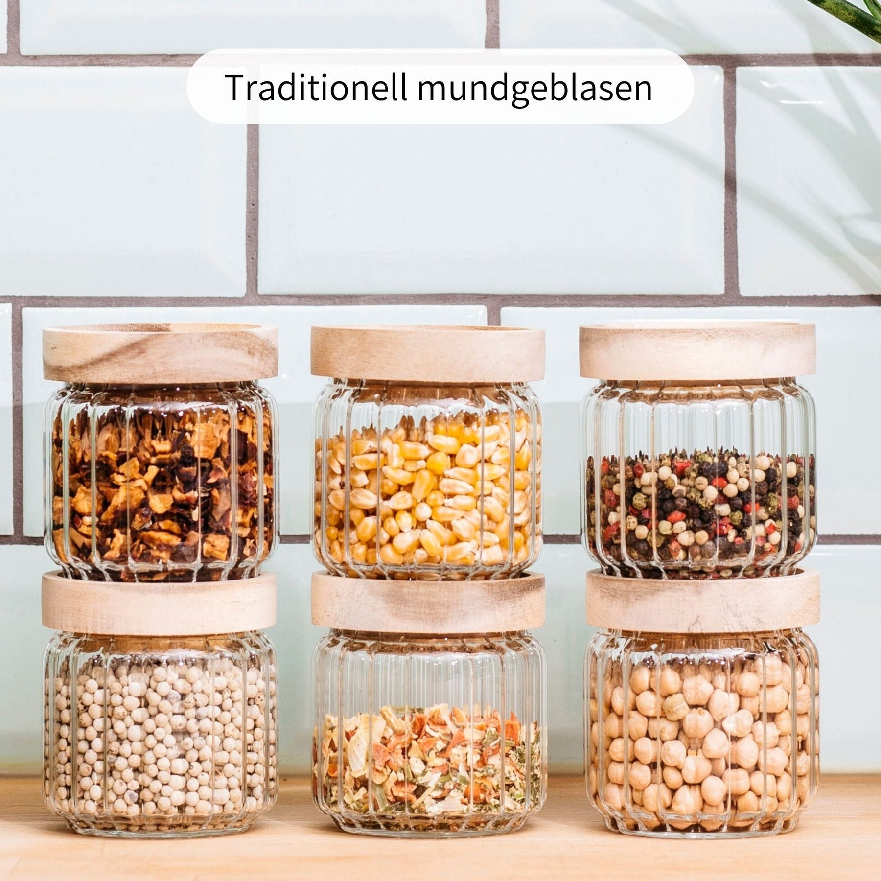 MATTIS | Gewürzgläser geriffelt 150ml (6-tlg.)