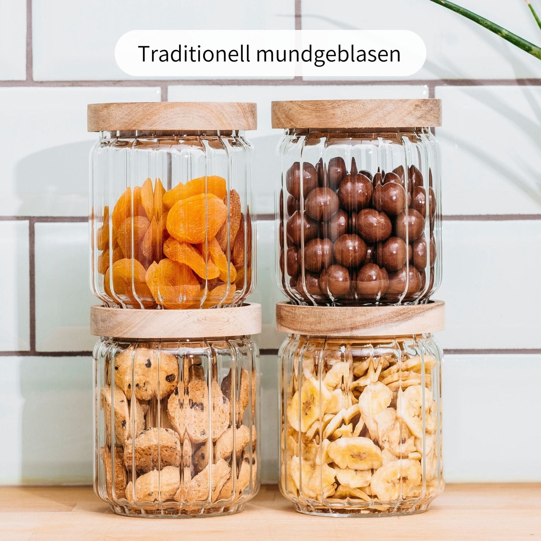 LASSE | Vorratsgläser geriffelt 500ml (4-tlg.)