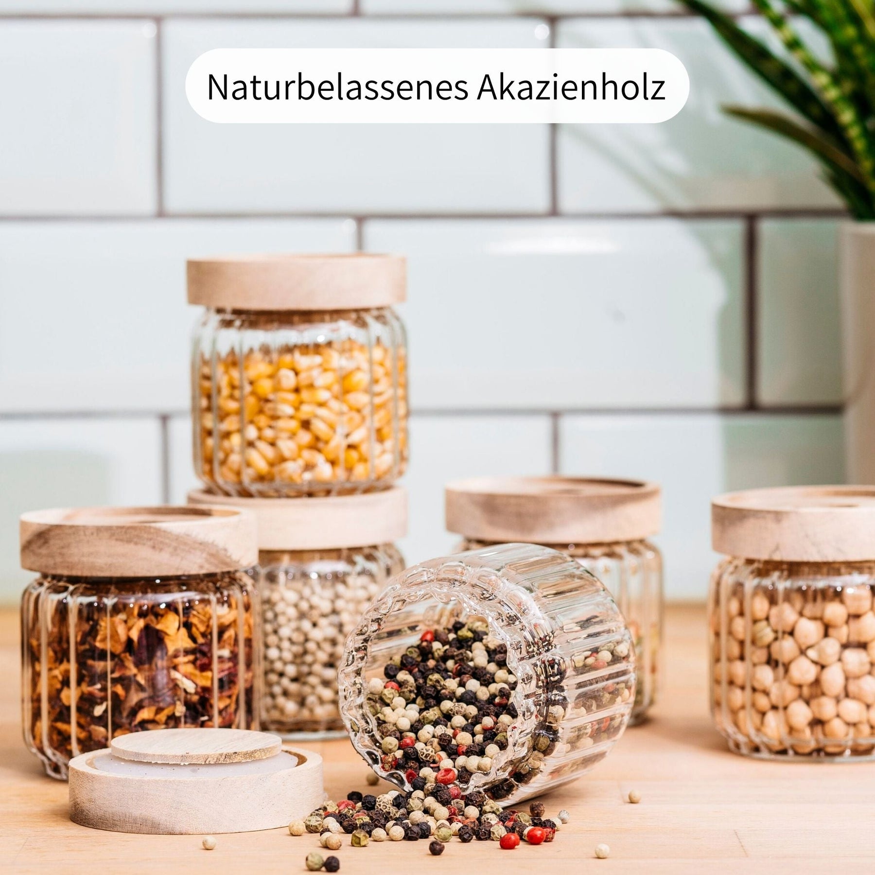 MATTIS | Gewürzgläser geriffelt 150ml (6-tlg.)