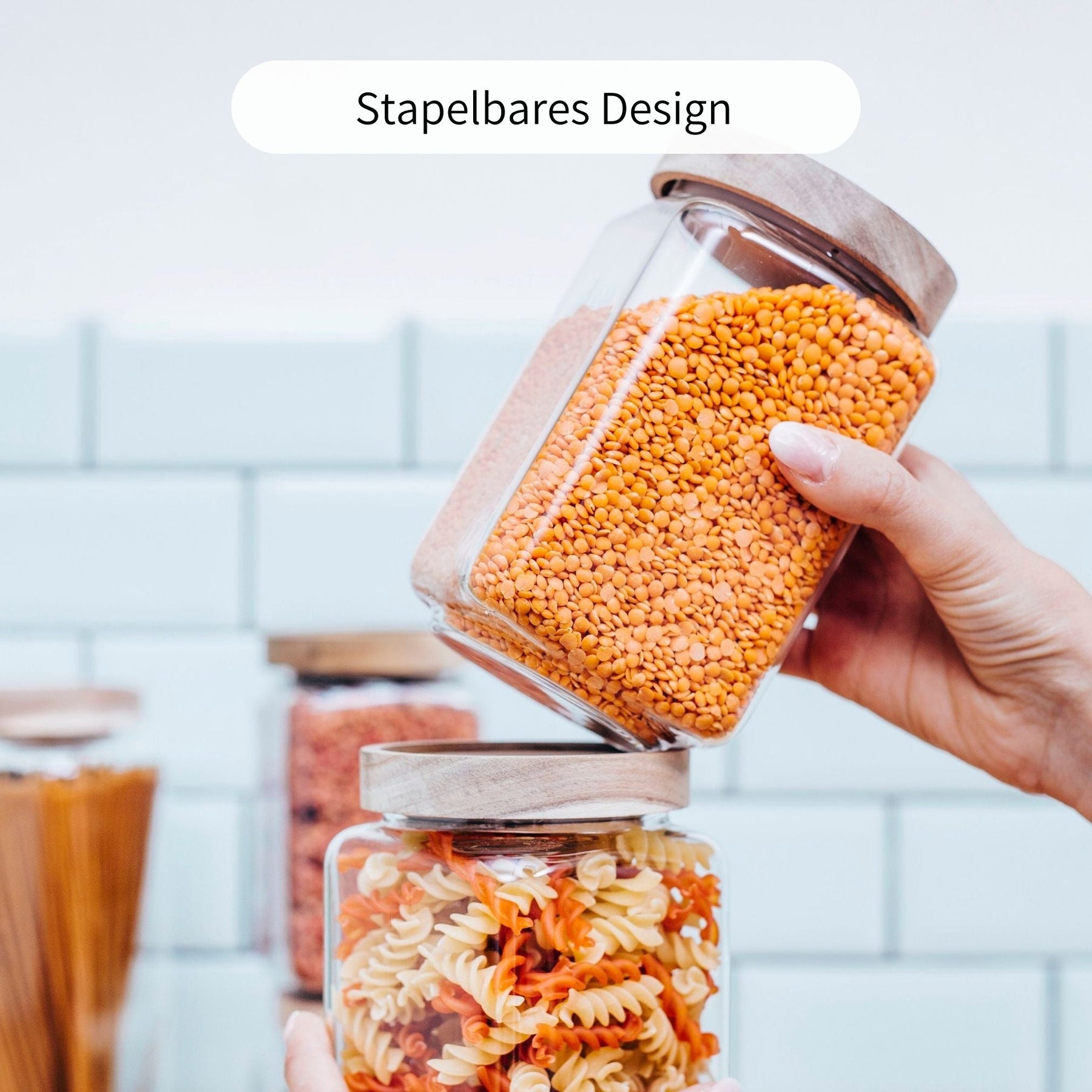 BENNE | Vorratsgläser eckig gemischt (3-tlg.)