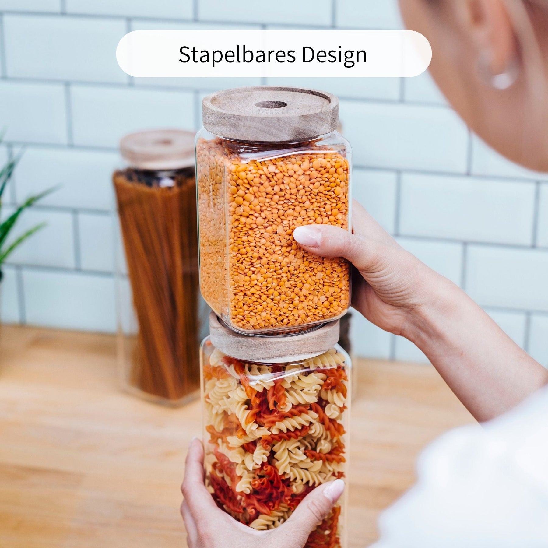 OLA | Vorratsgläser eckig 1800ml (2-tlg.)