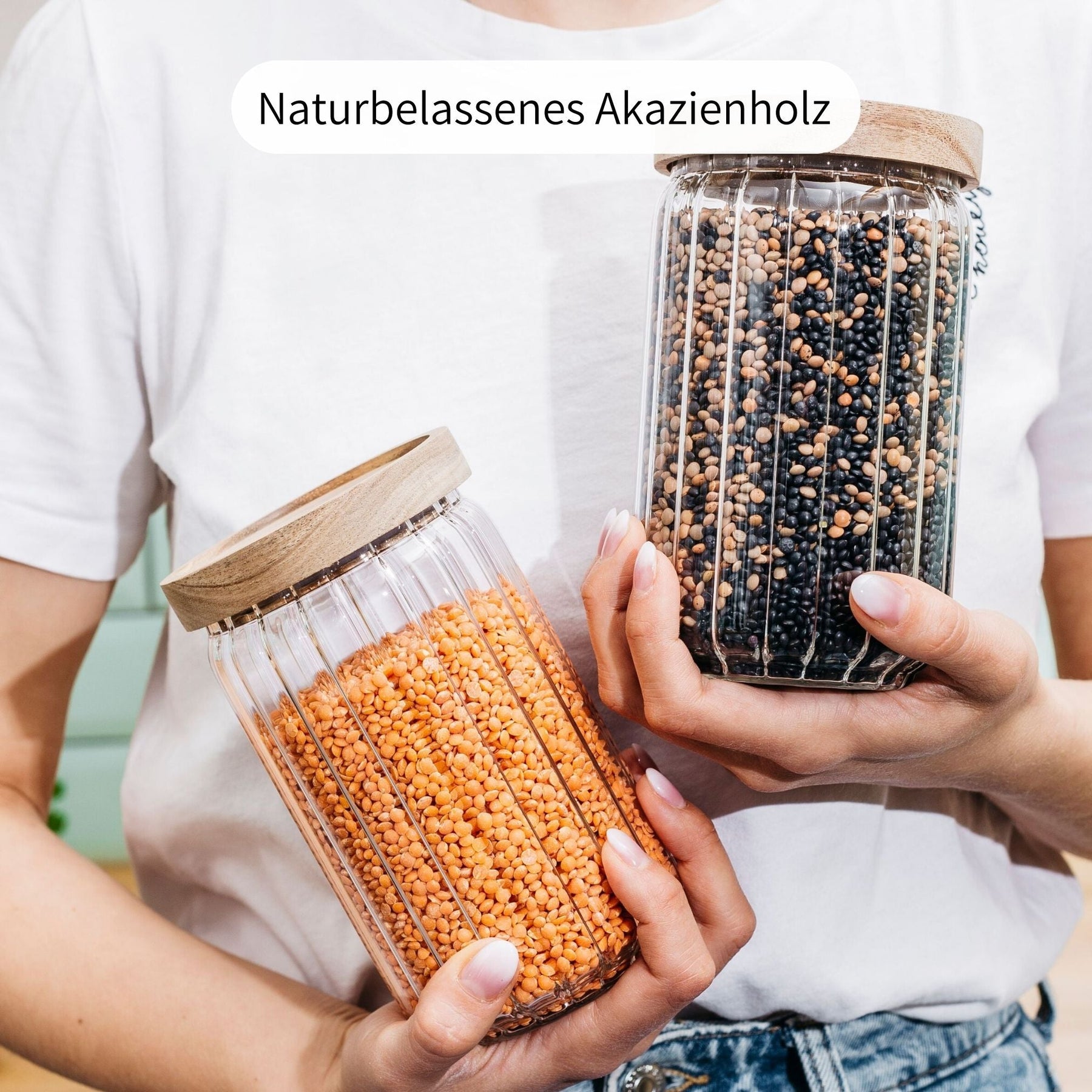 VILA | Vorratsgläser geriffelt 700ml (3-tlg.)