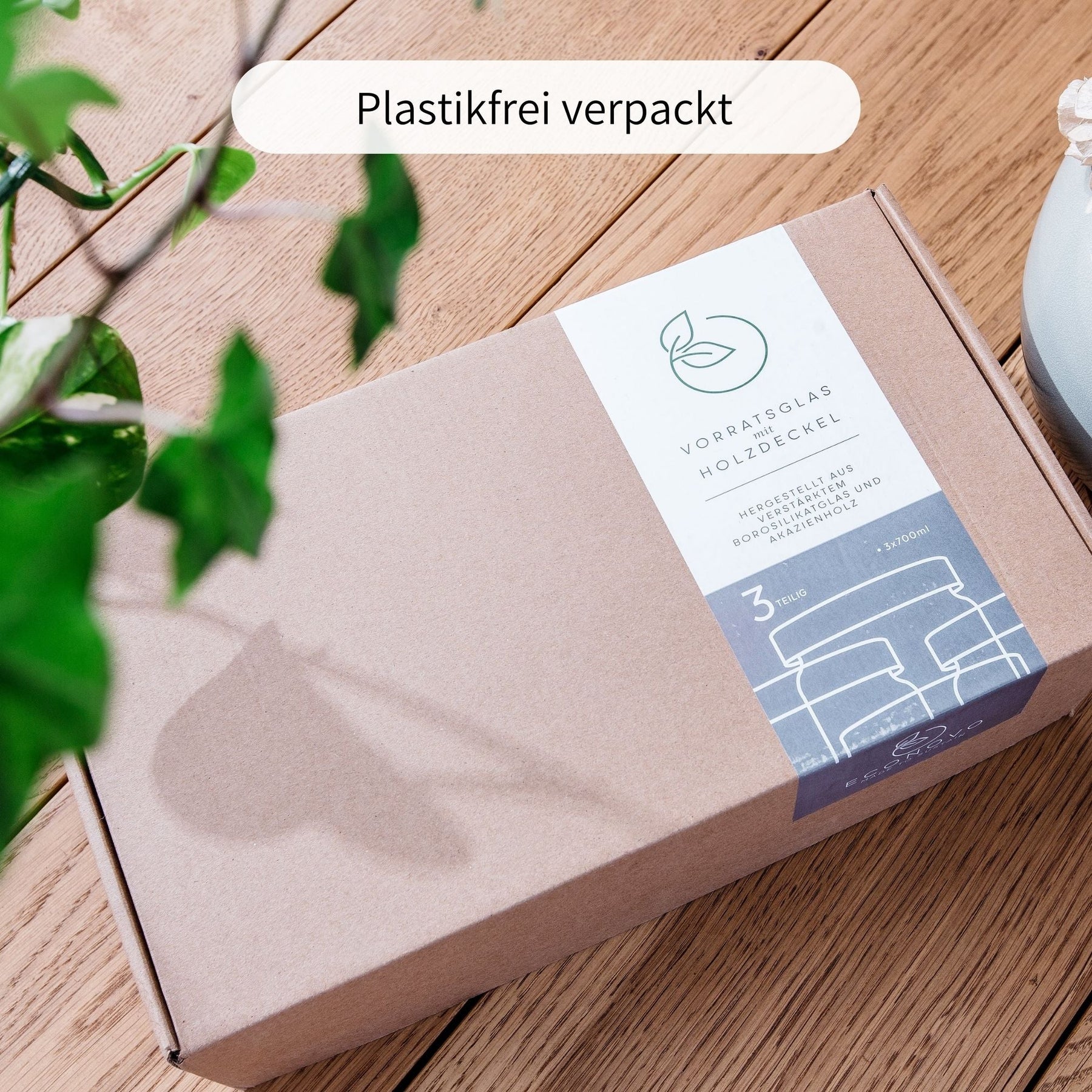 LOVIS | Vorratsgläser eckig 600ml (3-tlg.)