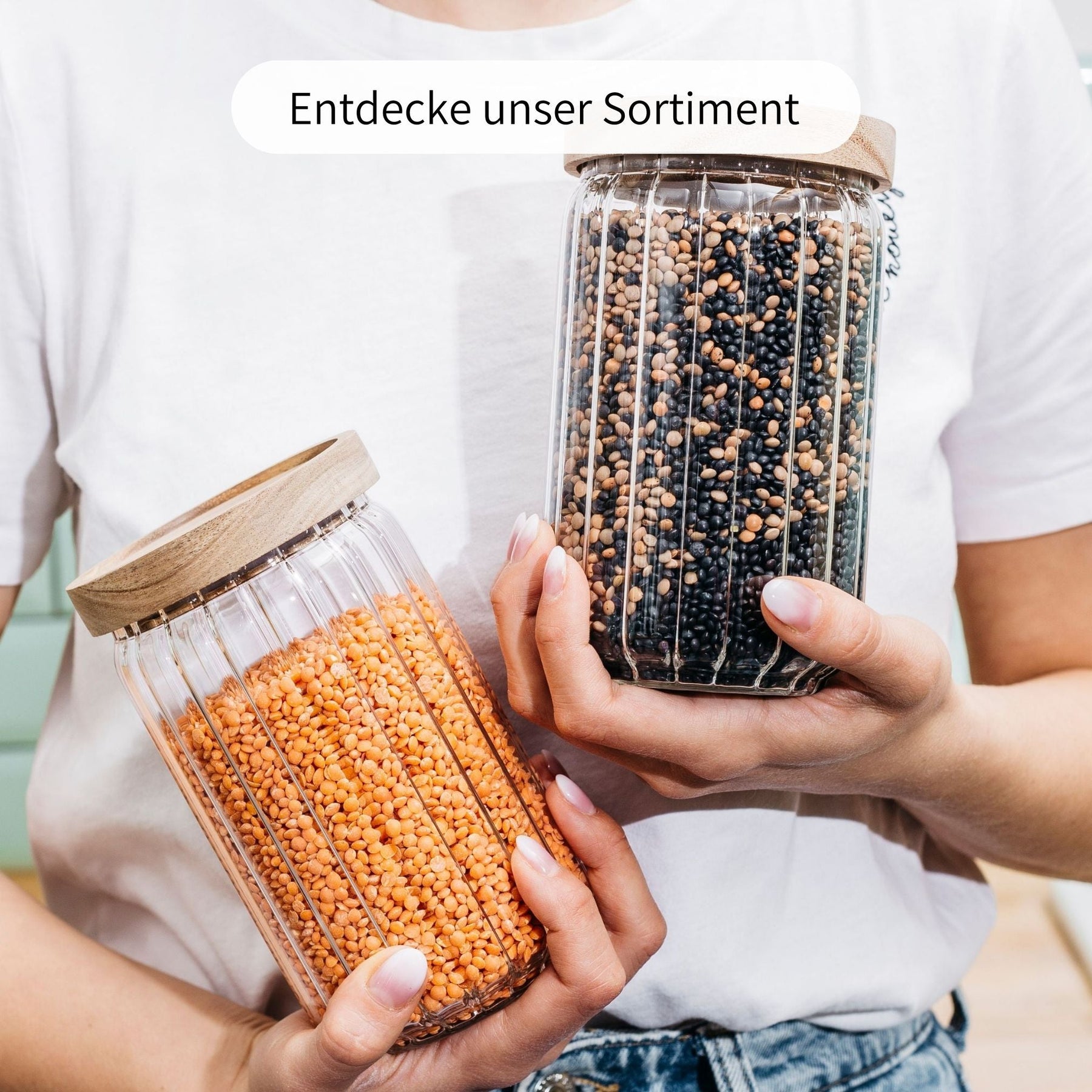 ELLA | Vorratsgläser geriffelt 1000ml (3-tlg.)