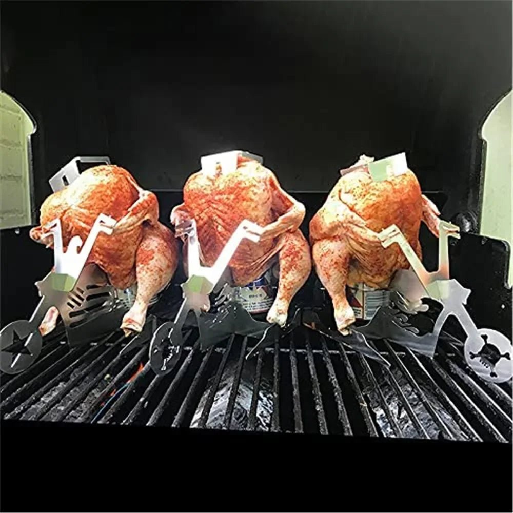 CHICKENMASTER – Edelstahl Hähnchenständer für saftiges BBQ mit Bierdosenhalter