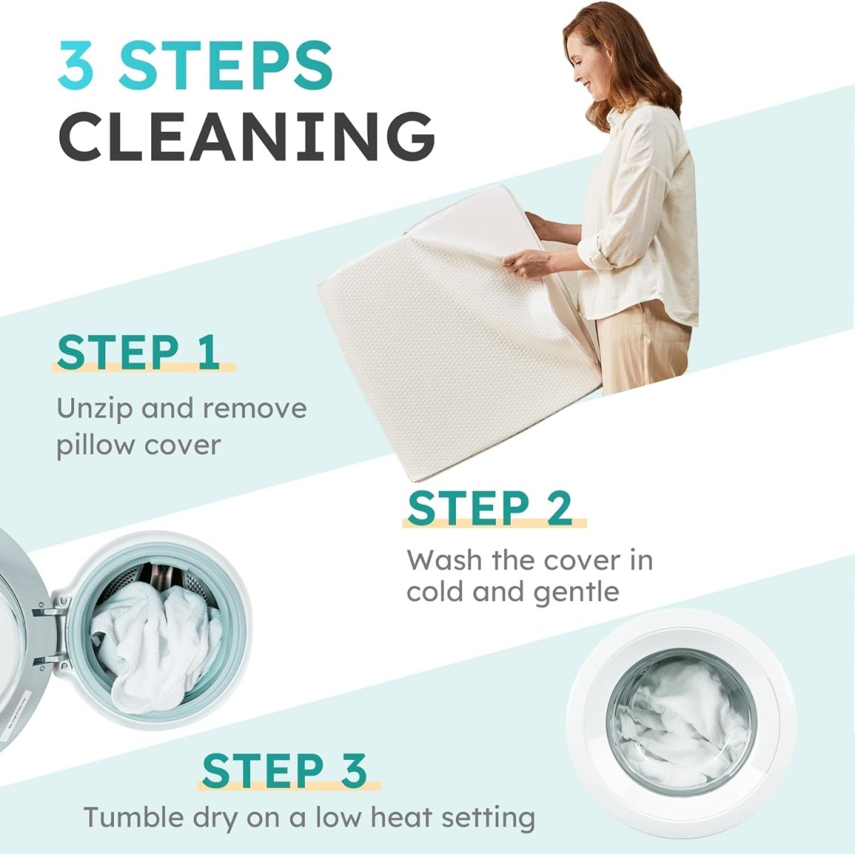 Deluxe Wedge Pillow – Ergonomisches Neigungskeil Kissen mit Memory-Schaum