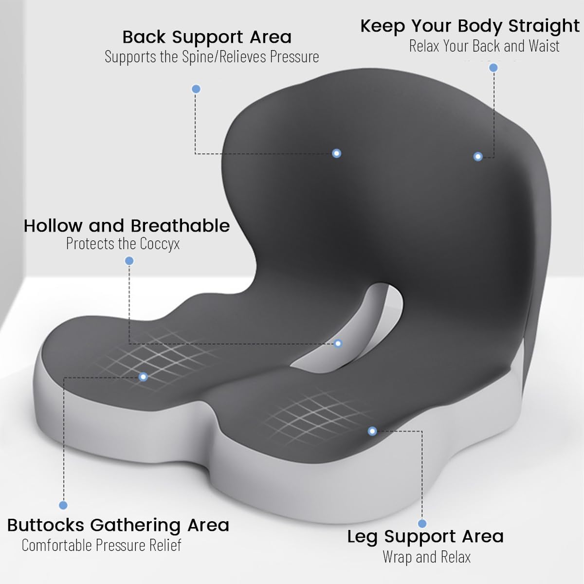ErgoComfort Pad – Ergonomisches Memory Foam Sitzkissen