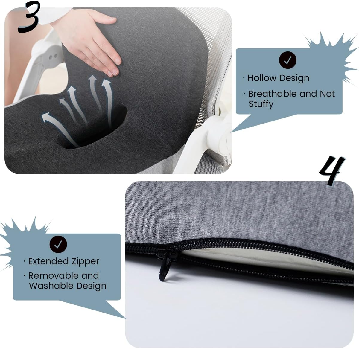 ErgoComfort Pad – Ergonomisches Sitzkissen mit Lendenstütze für Büro, Auto & Reisen
