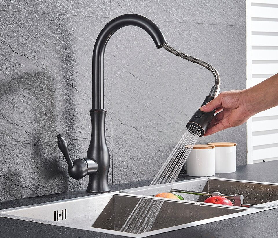 FLEXFLOW Kitchen Tap – Edelstahl Küchenarmatur mit ausziehbarem Sprühkopf & flexiblem Design