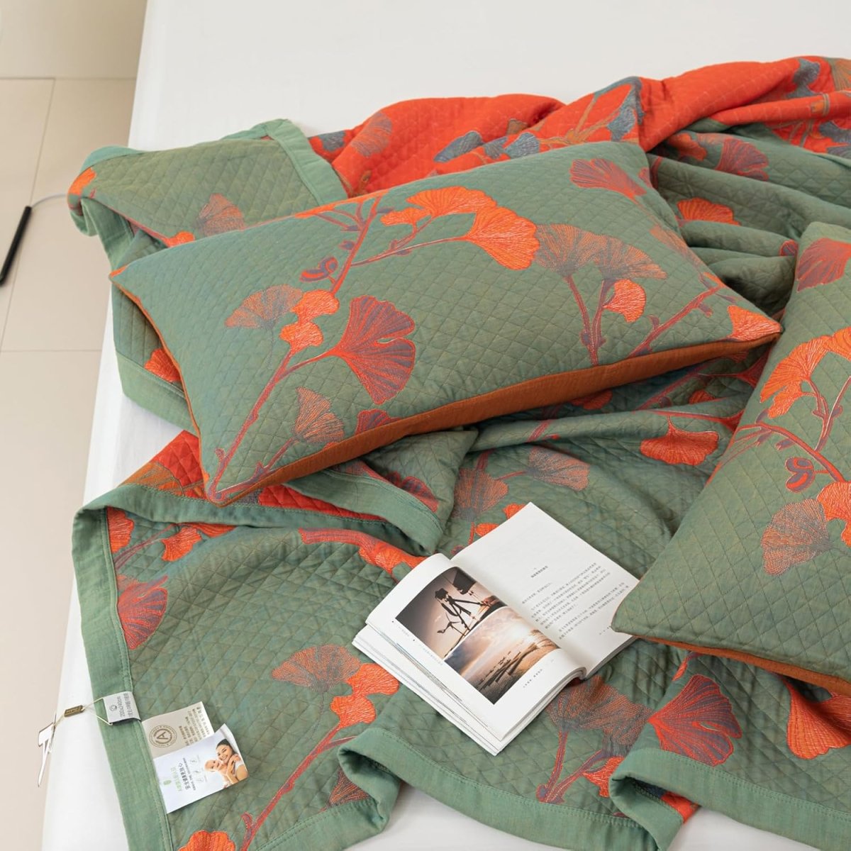 GinkgoQuilt – Baumwoll Bettwäsche Set mit botanischem Design