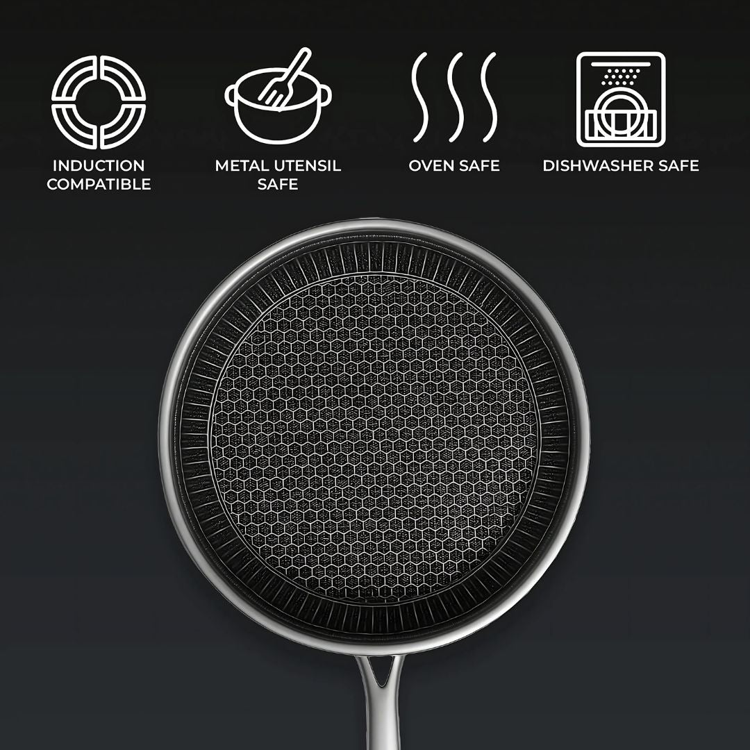 HexaPan – Edelstahlpfanne mit Antihaft & Hexa-Design