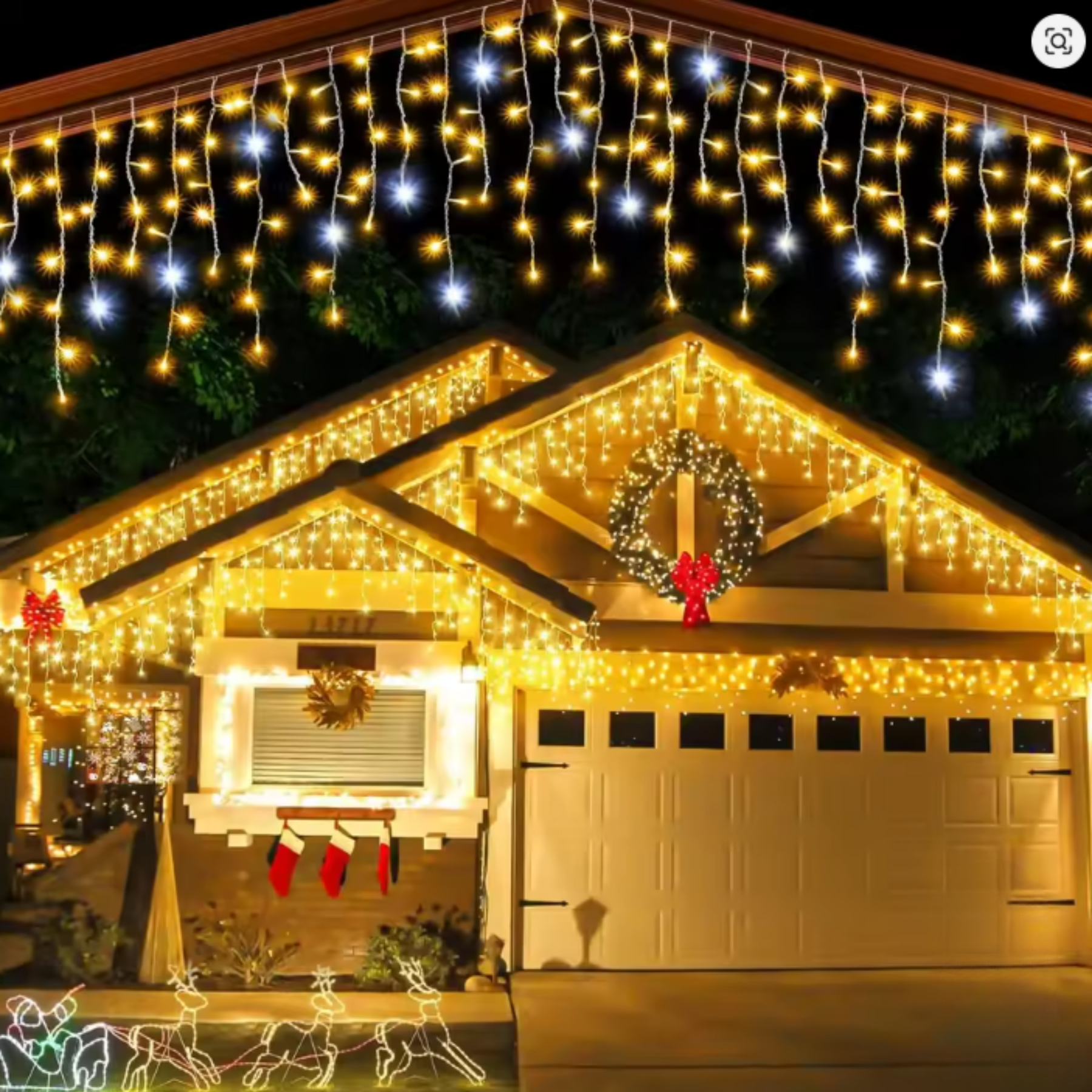 LUXORIA – LED-Gartenvorhang 4 × 0,6 m mit wetterfestem Design