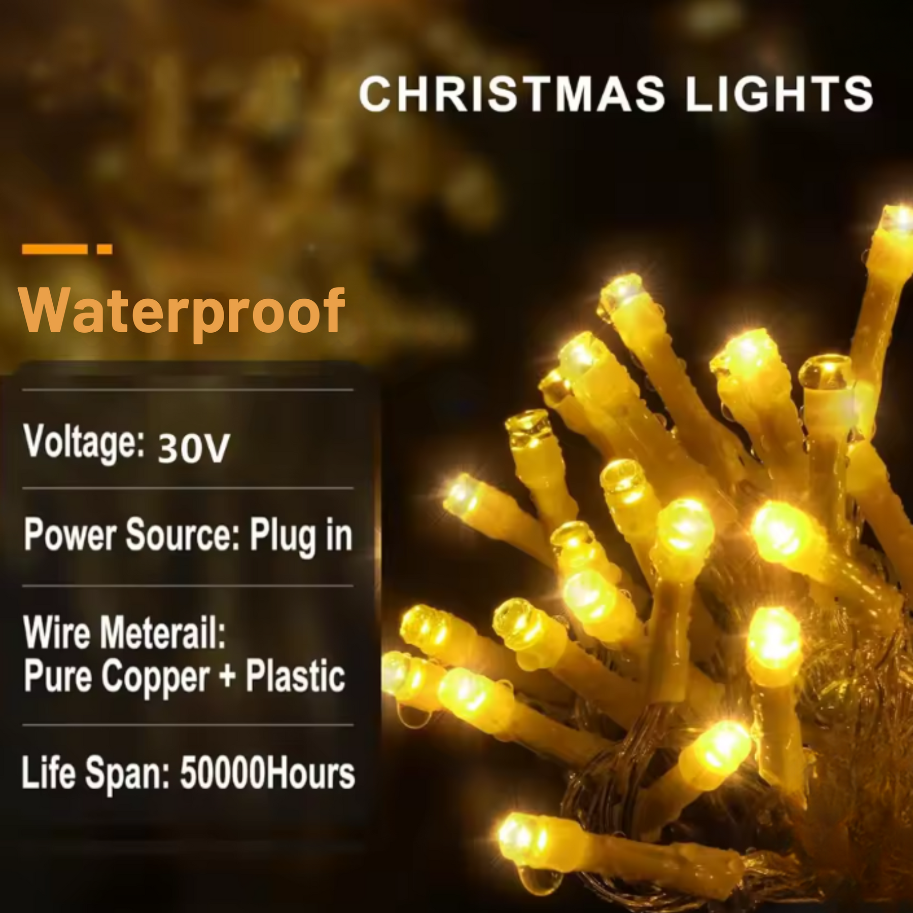 LUXORIA – LED-Gartenvorhang 4 × 0,6 m mit wetterfestem Design