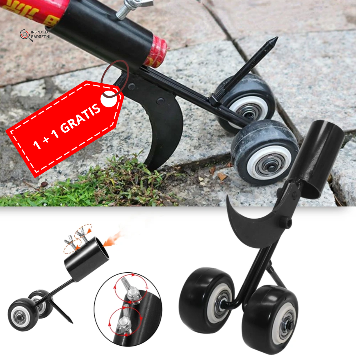 RootEase Deluxe Weed Remover – Rückenschonender Unkrautstecher mit Holzgriff