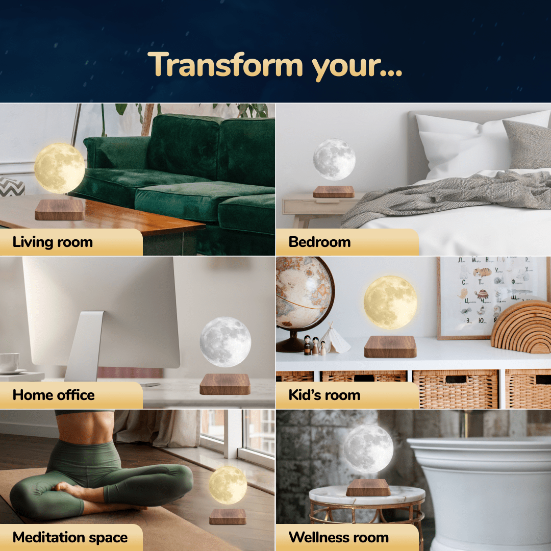 MOONFLOAT – Schwebende Mondlampe mit LED-Farbwechsel für beruhigende Atmosphäre