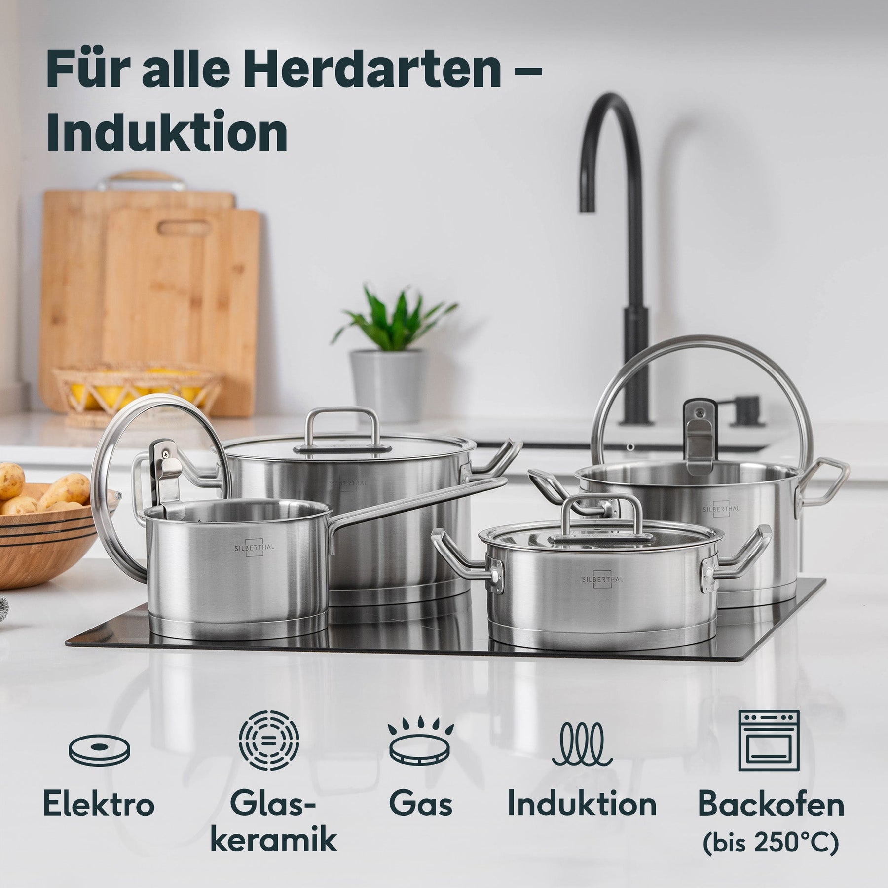 Pfannen & Topfset Beschichtet 8-teilig