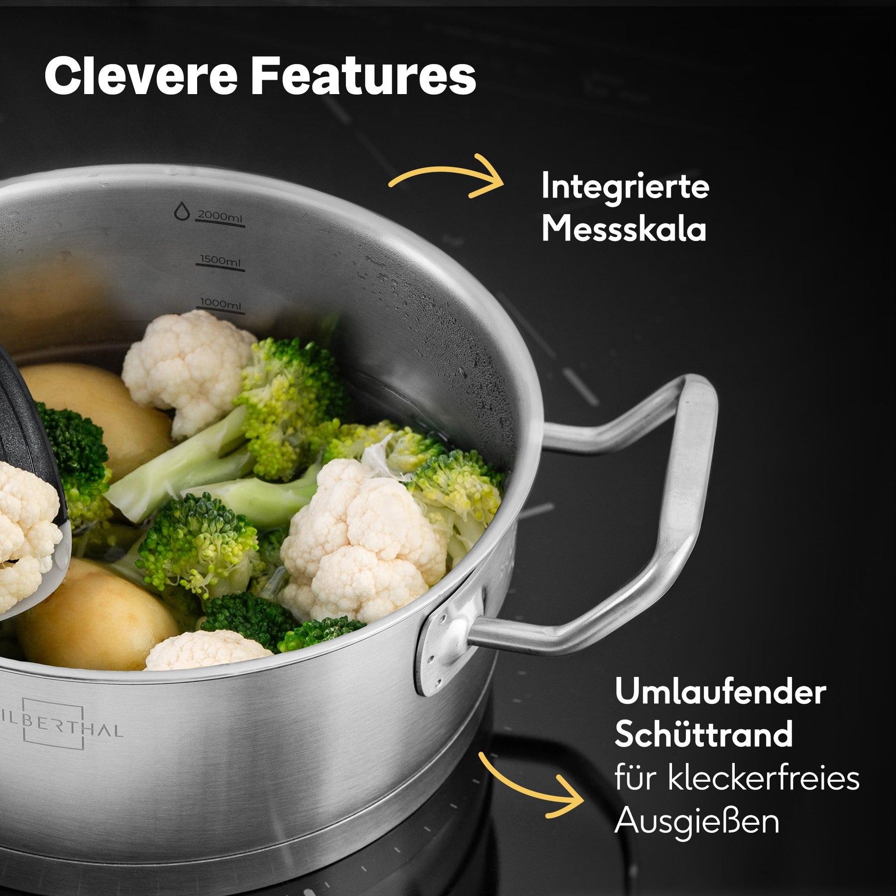 Pfannen & Topfset Unbeschichtet 8-teilig