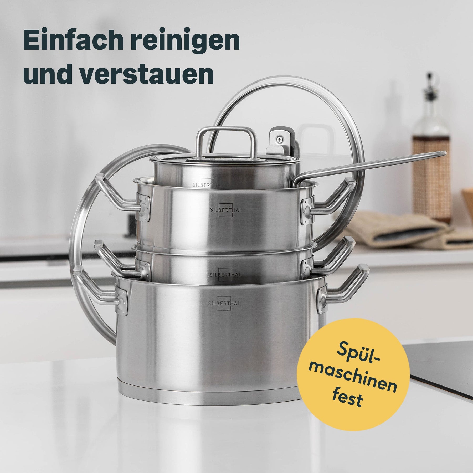 Pfannen & Topfset Unbeschichtet 8-teilig