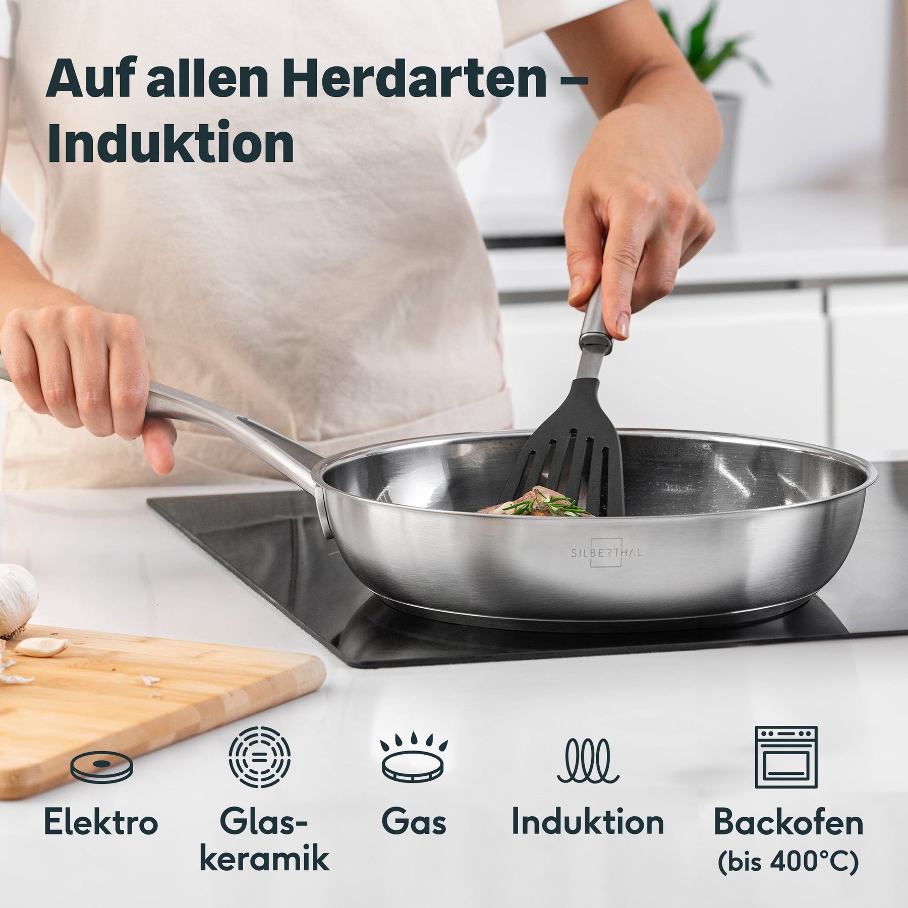 Pfannen & Topfset Unbeschichtet 8-teilig