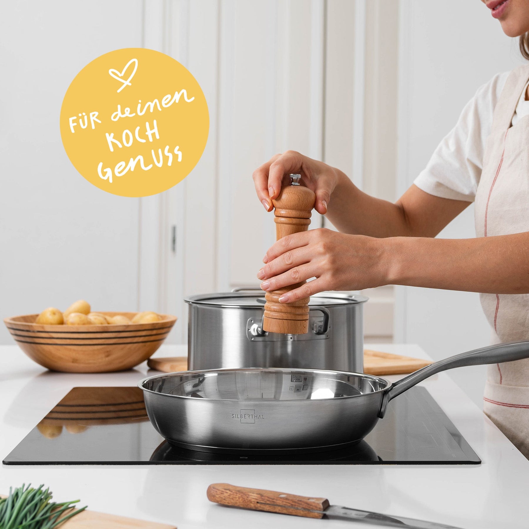 3er-Pfannenset Unbeschichtet