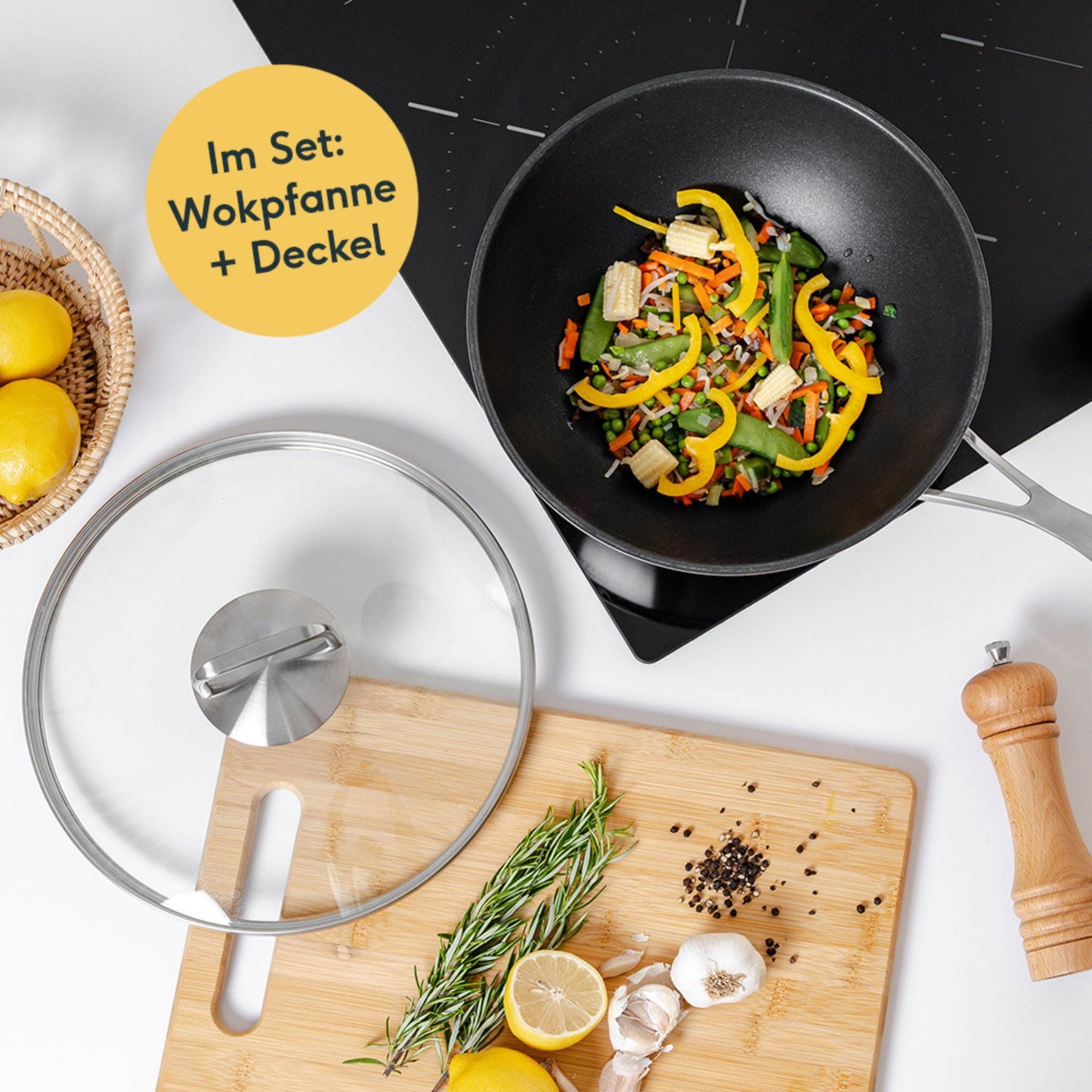 Wokpfanne mit Deckel