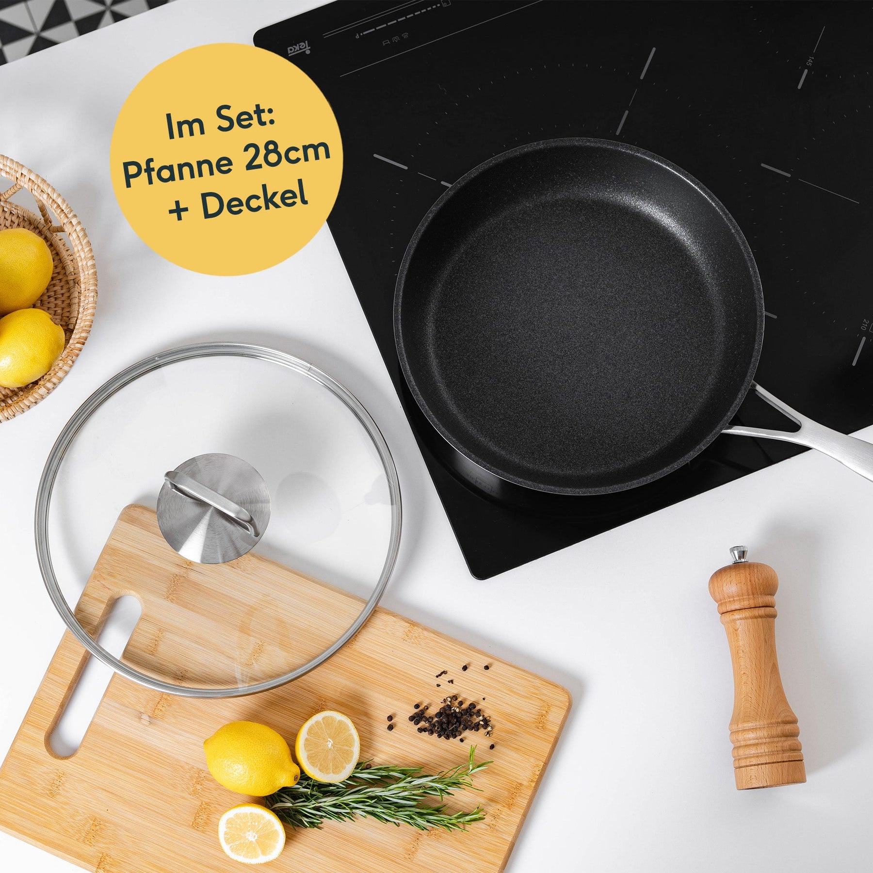 Pfanne 28 cm mit Deckel