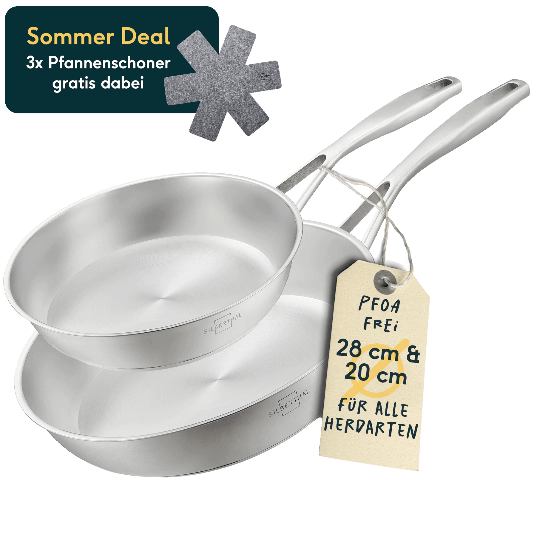 2er-Pfannenset Unbeschichtet - 20 + 28 cm