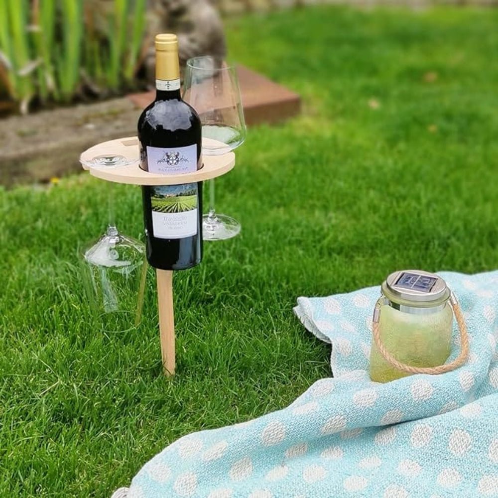 PICKY Wine Table – Tragbarer Weintisch für Picknick & Outdoor-Genuss