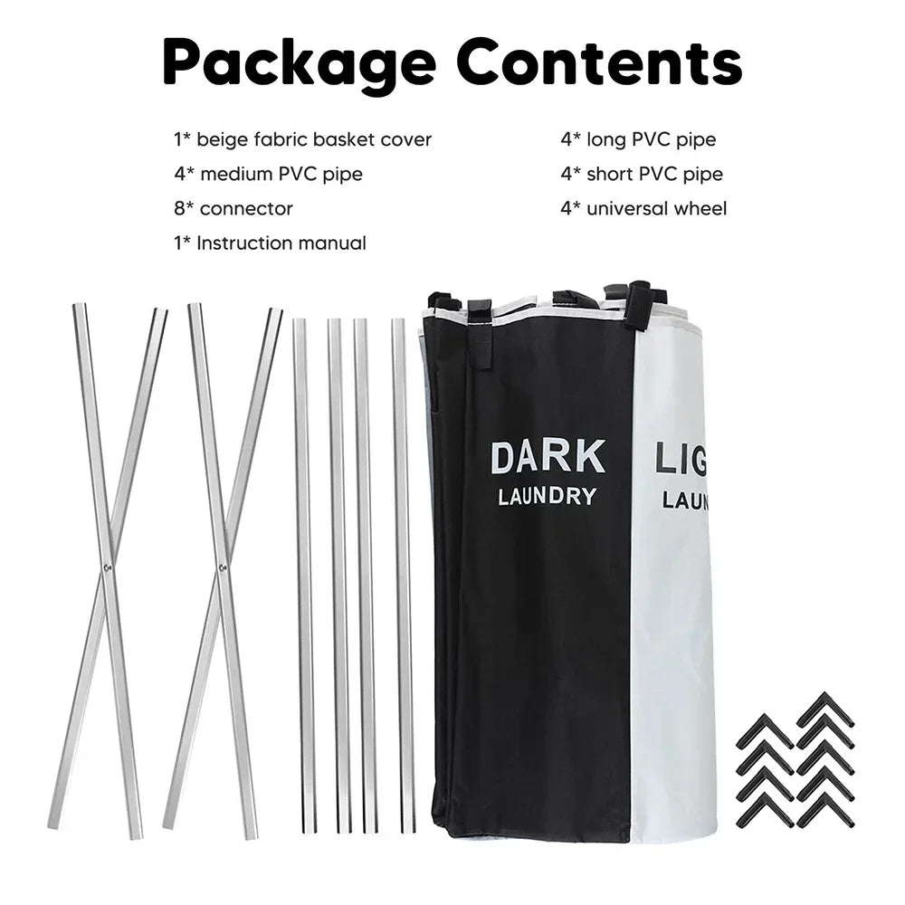 TRISORT LAUNDRY BASKET – Faltbarer Wäschekorb mit 3 Fächern – Platzsparende Wäscheorganisation für Zuhause