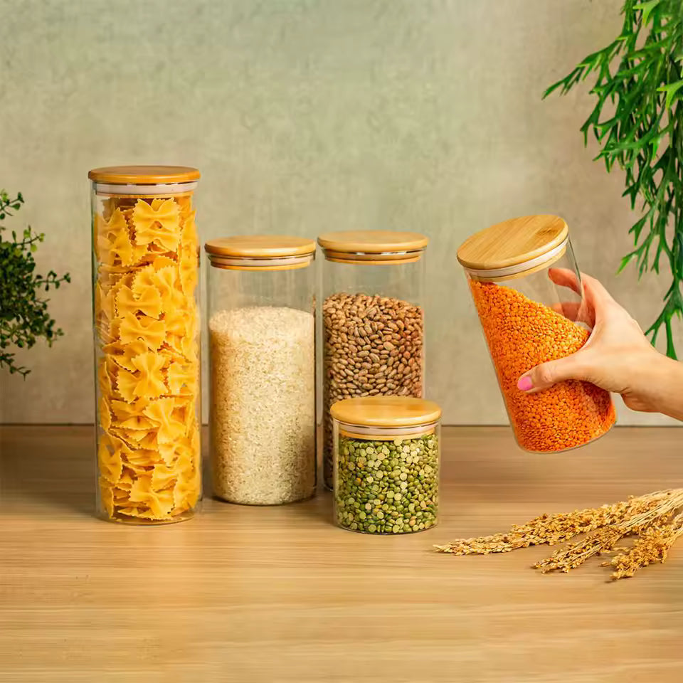 3+2 Gratis: Luftdichte Vorratsdosen aus Glas - Nur noch wenige auf Lager!