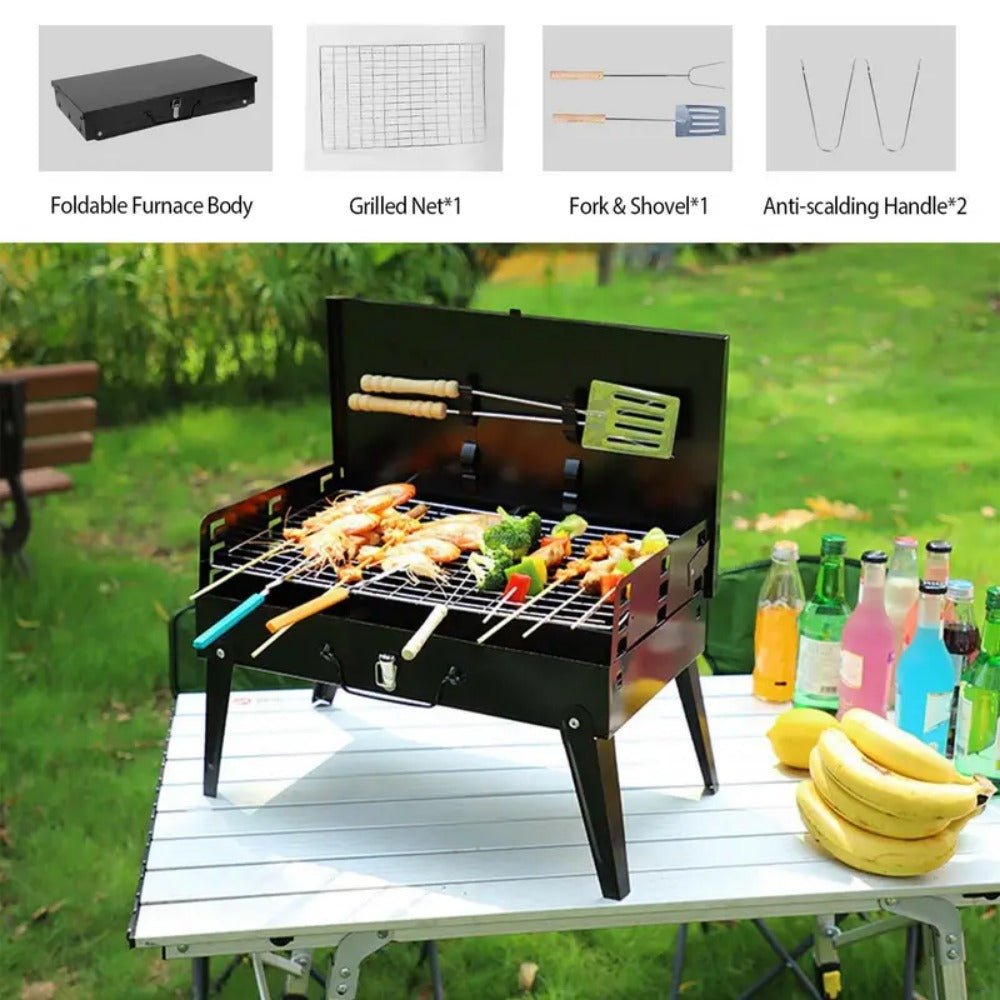 GrillMate Fold – Faltbarer Stahlgrill für mobiles BBQ & spontanes Grillvergnügen