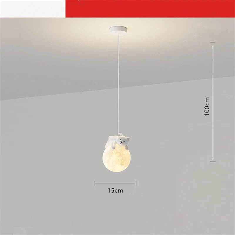 WINTHARA – Bezaubernde Deckenleuchte mit Bär auf dem Mond