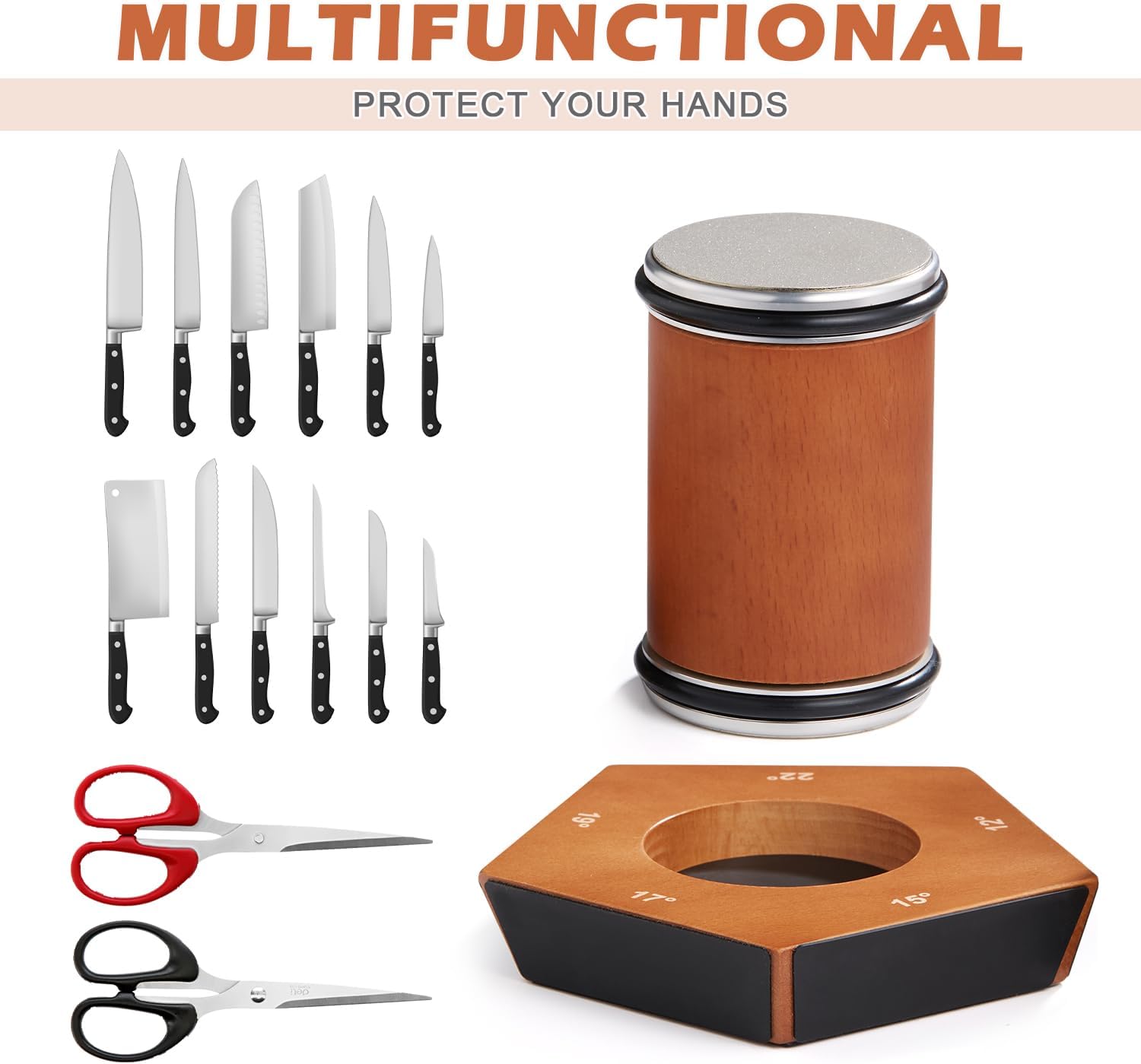 EdgeCraft Roller - Manueller Messerschärfer Mit 5 Verstellbaren Schärfwinkeln Für Scharfe Messer