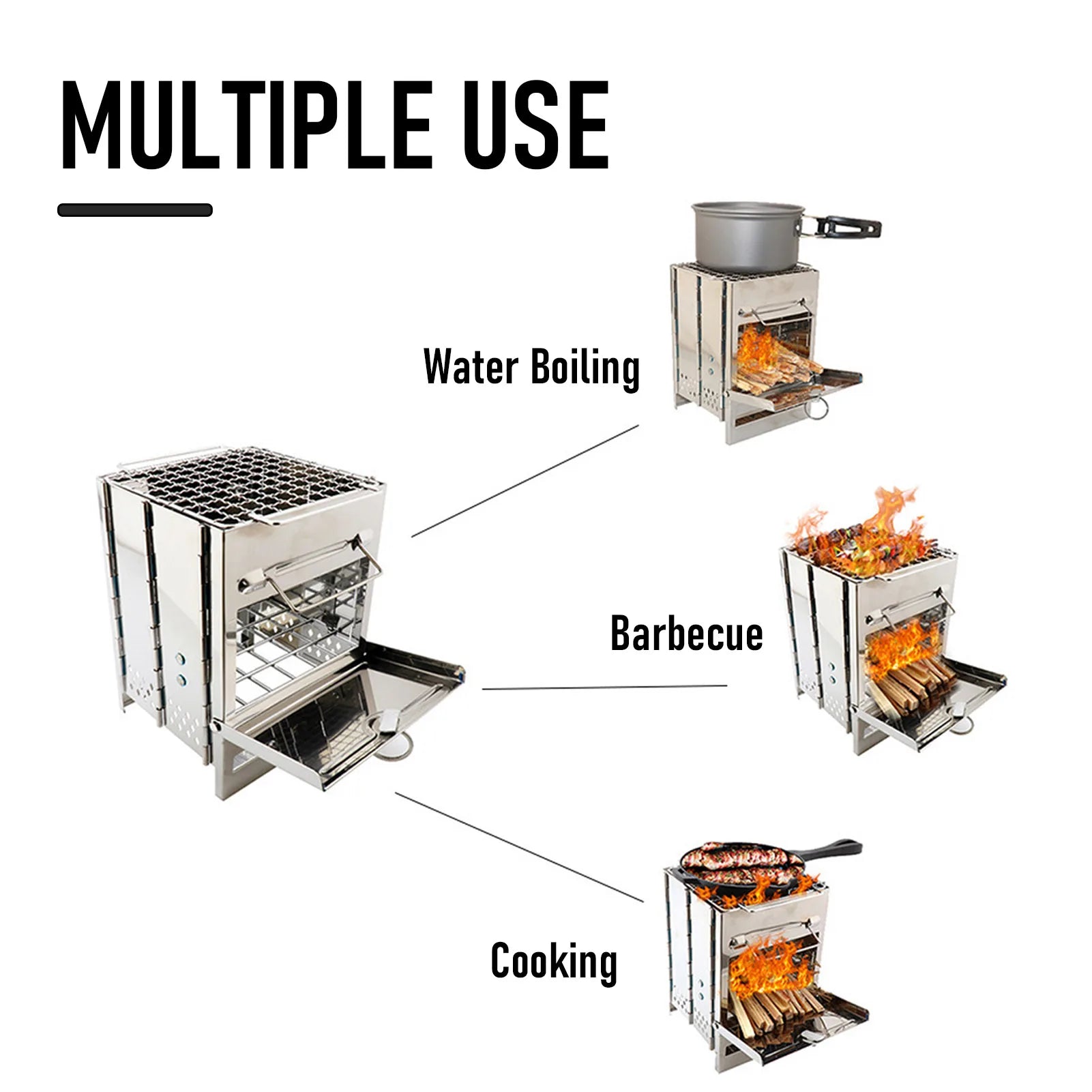 EcoCamp Folding Wood Stove – Kochen & grillen ohne Strom im Freien