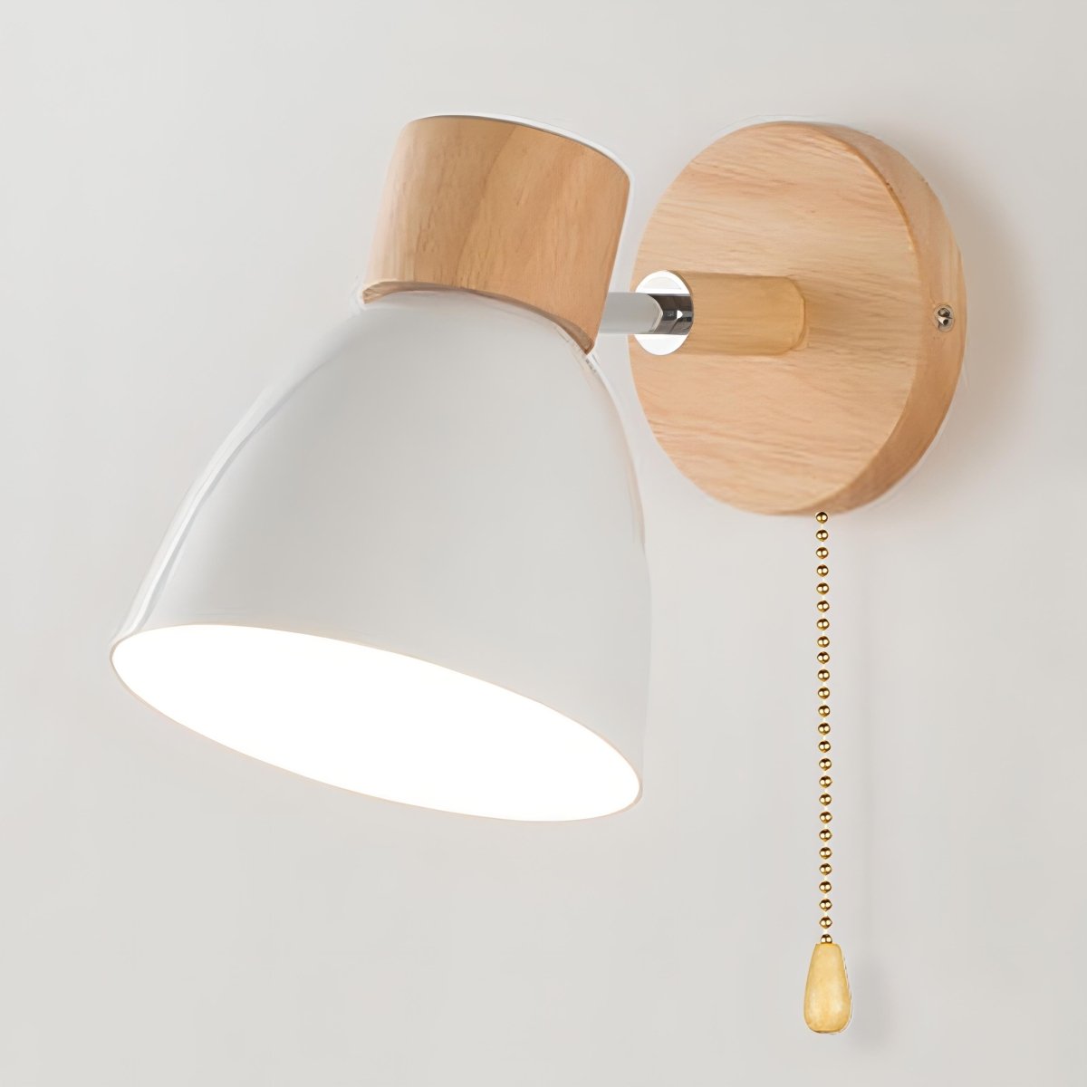 YADIEL WALL LIGHT – Nordische Wandlampe aus Holz mit Zugschalter