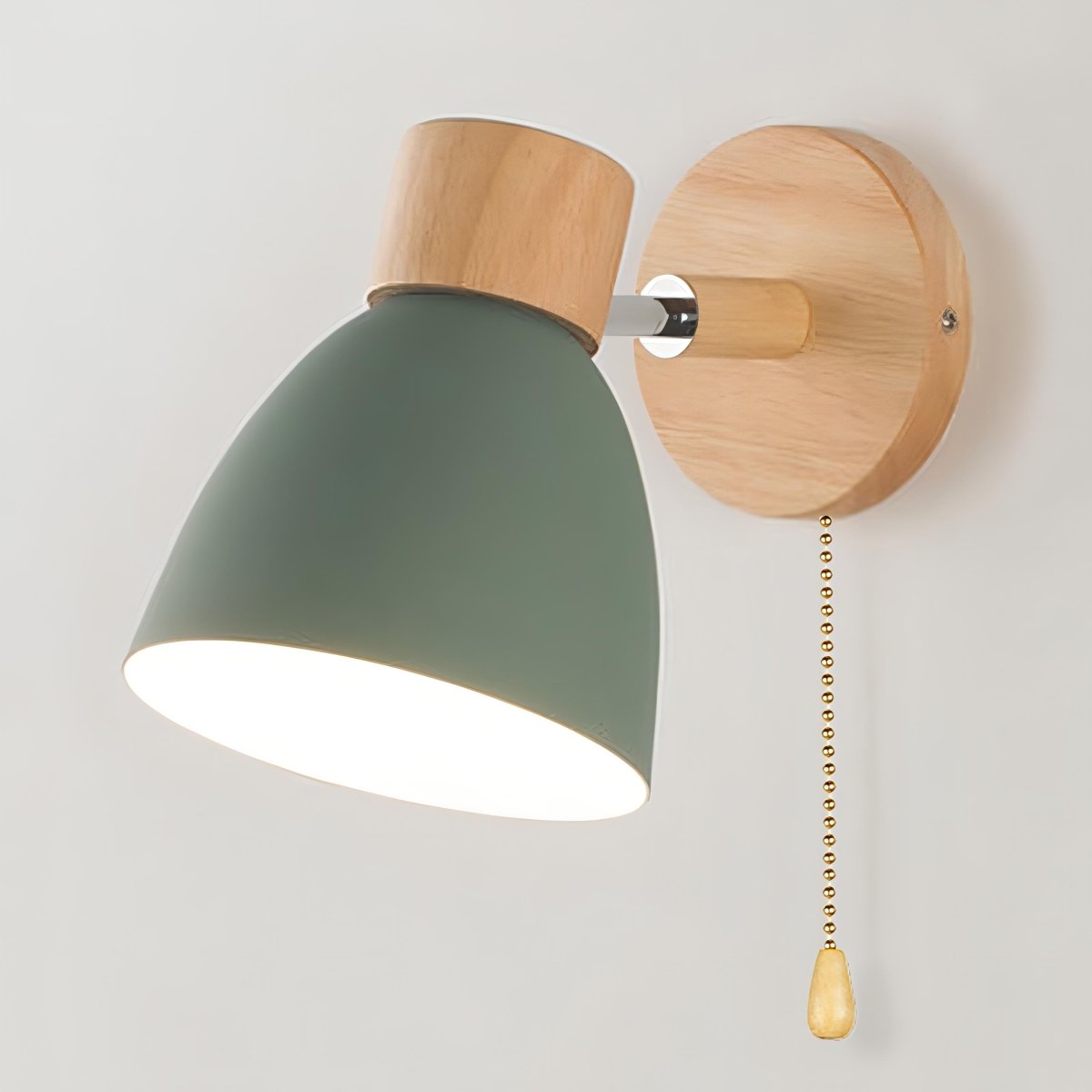 YADIEL WALL LIGHT – Nordische Wandlampe aus Holz mit Zugschalter