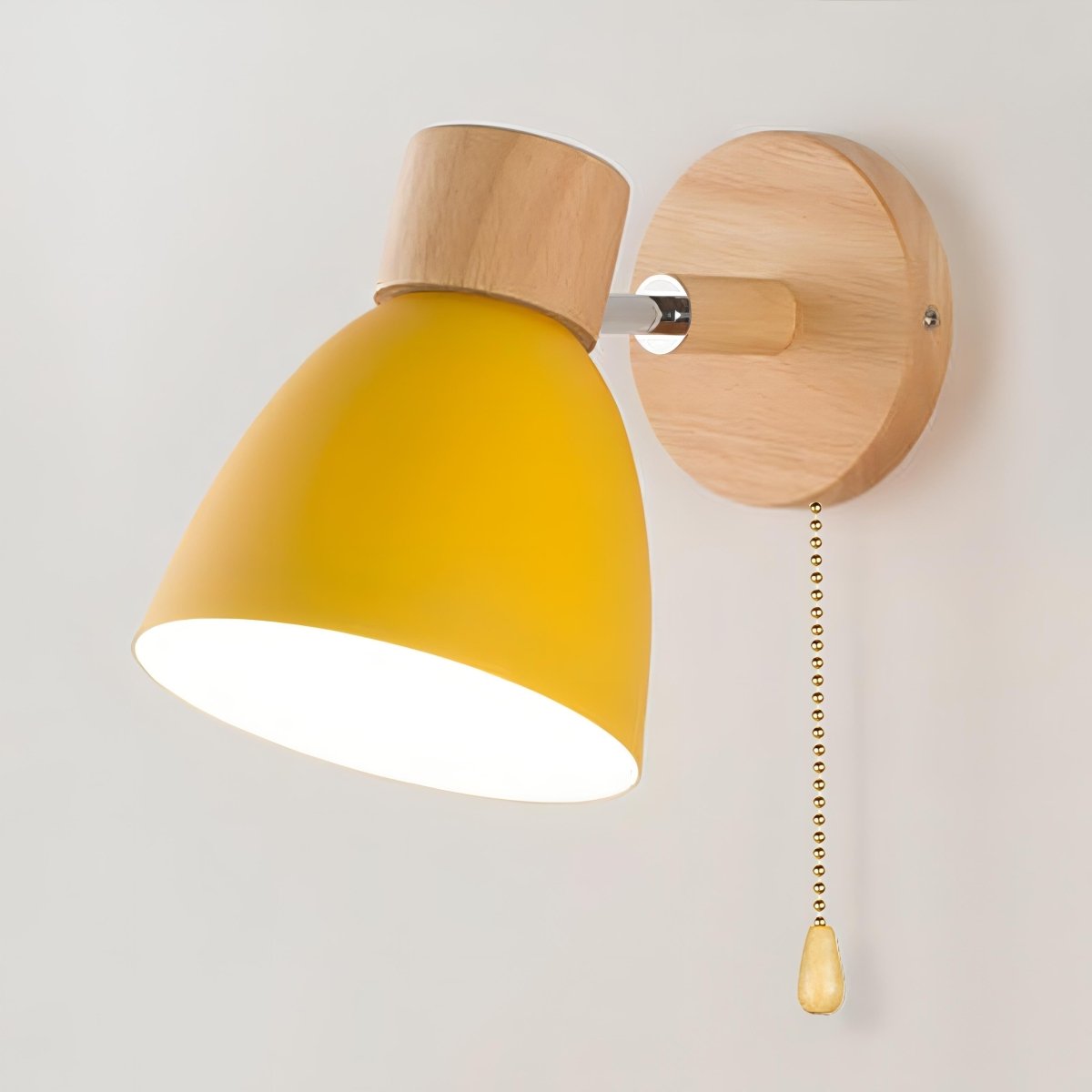 YADIEL WALL LIGHT – Nordische Wandlampe aus Holz mit Zugschalter