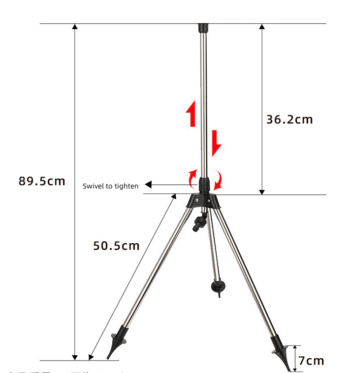Verstellbarer Rotations-Bewässerungssprenger – 360° Edelstahl-Stativ