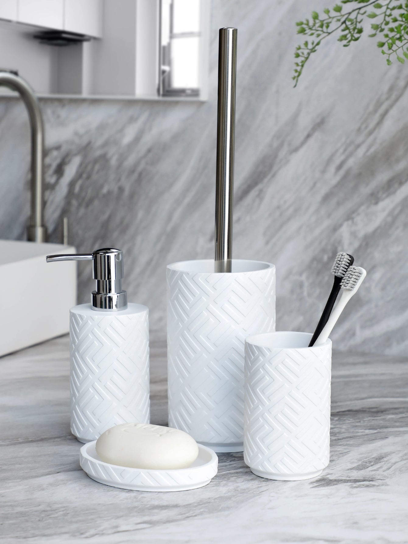 ElegantHome - 4-teiliges Badezimmer-Zubehörset