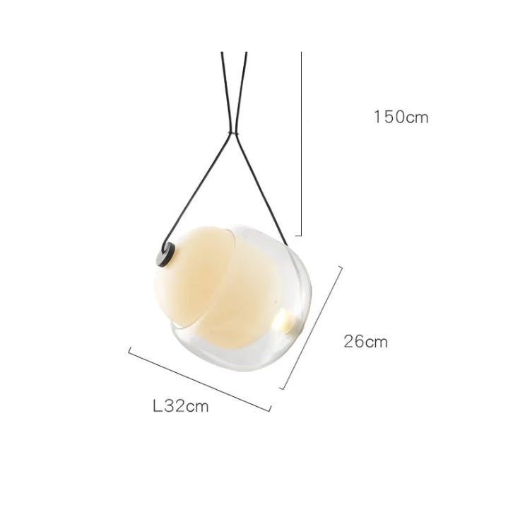 QUORENA – Moderne Deckenleuchte aus Glas und Eisen