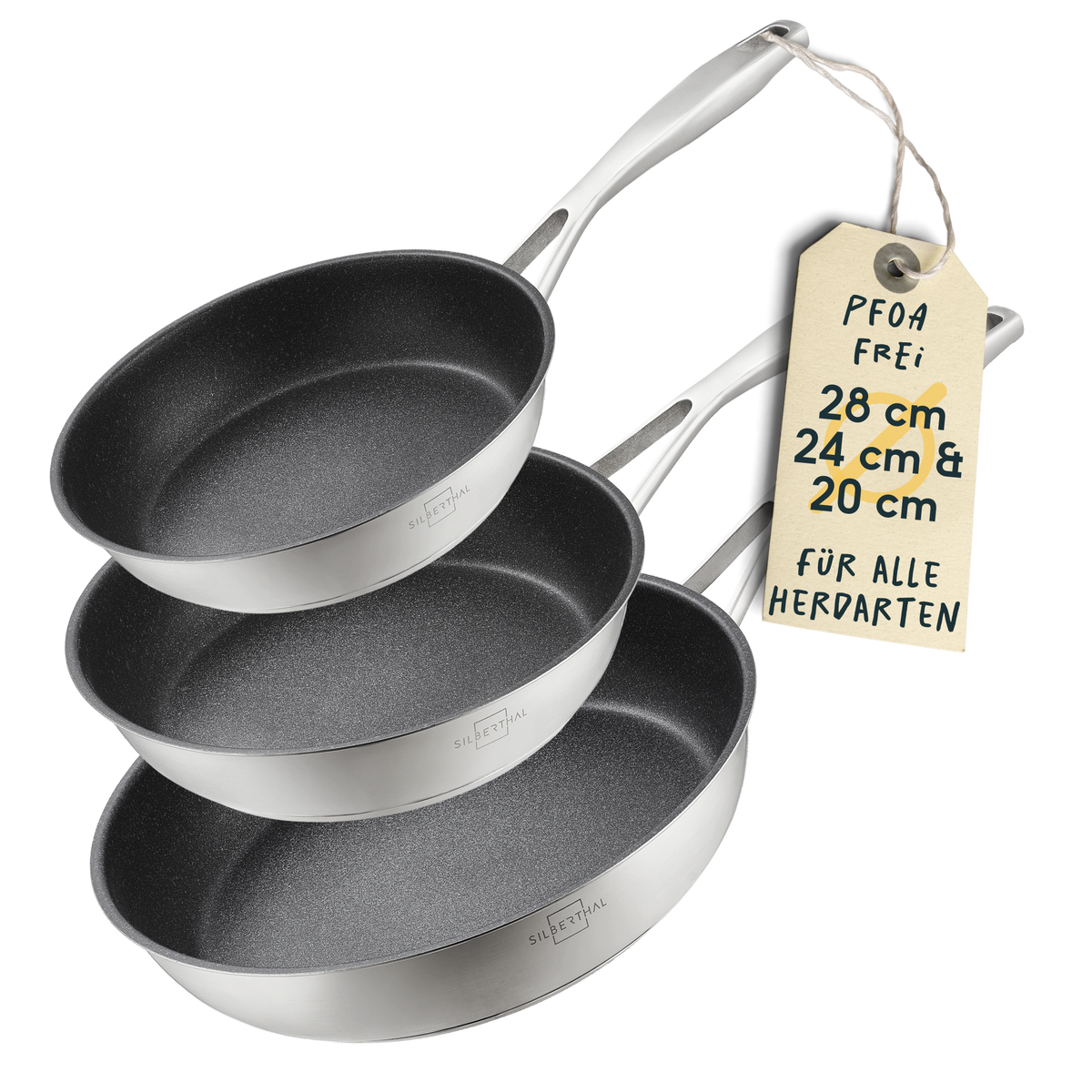Pfannen 3er- Set Beschichtet