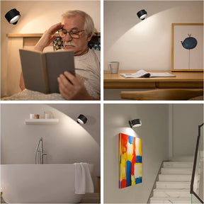 360° Wall Lamp – Kabellos, USB-wiederaufladbar & 3 Helligkeitsstufen für flexible Beleuchtung