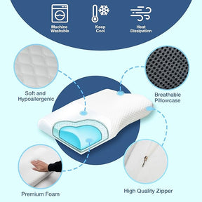SILENZA PILLOW – Ergonomisches Nackenstützkissen mit Memory-Schaum für erholsamen Schlaf