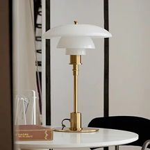 Danish Design Table Lamp – Skandinavische Tischlampe mit dimmbarem LED-Licht & Glasdesign
