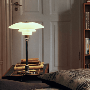 Danish Design Table Lamp – Skandinavische Tischlampe mit dimmbarem LED-Licht & Glasdesign