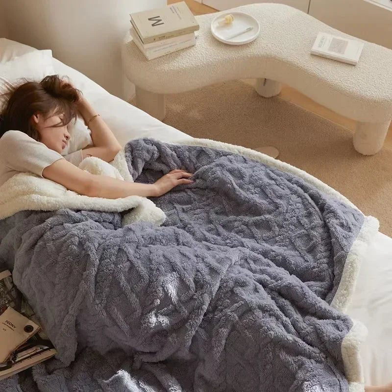 WinterWool Blanket – Flauschige Lammwolldecke für gemütliche Wintertage