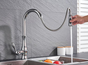 FLEXFLOW Kitchen Tap – Edelstahl Küchenarmatur mit ausziehbarem Sprühkopf & flexiblem Design