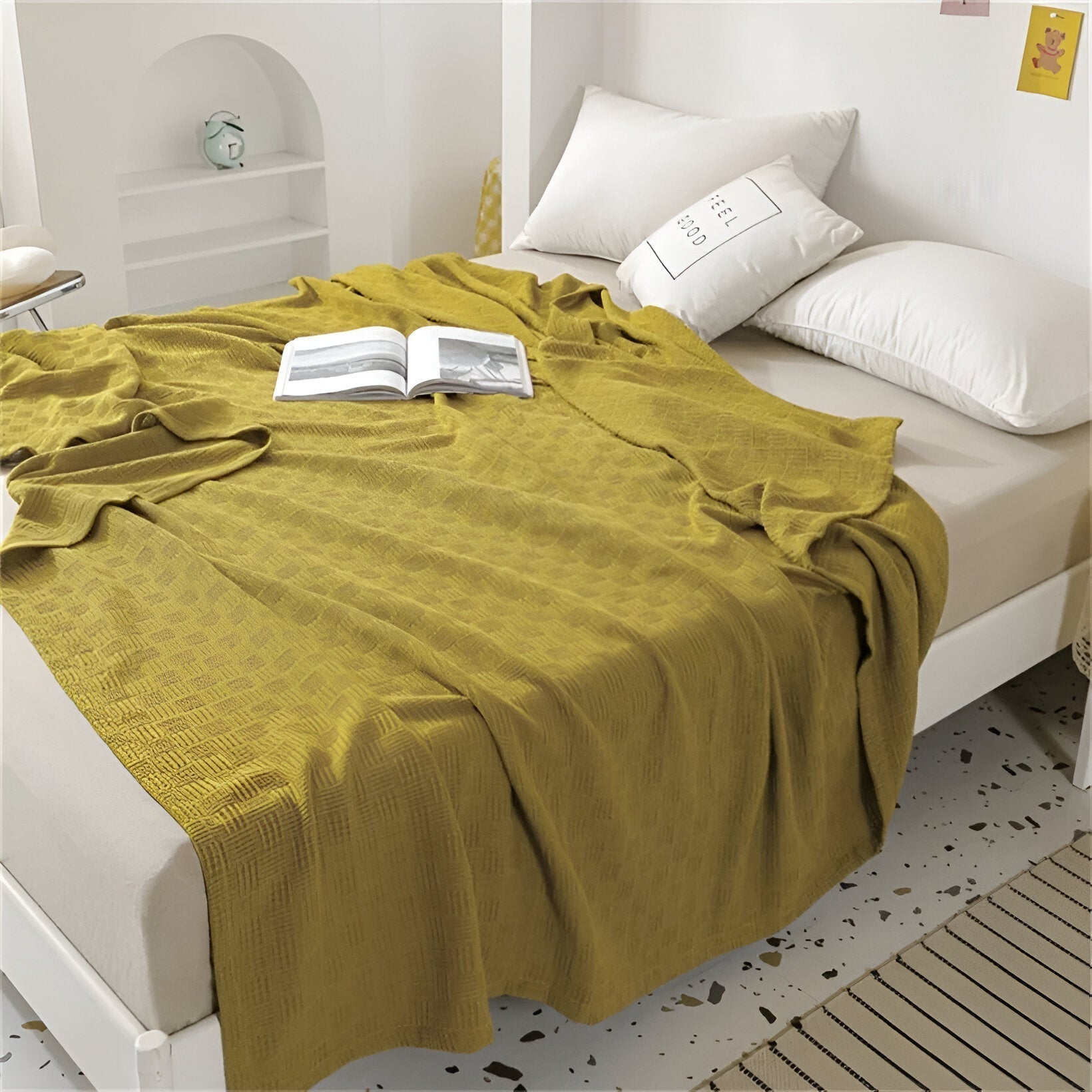 LUMINOFT – Atmungsaktive Strick-Baumwolldecke