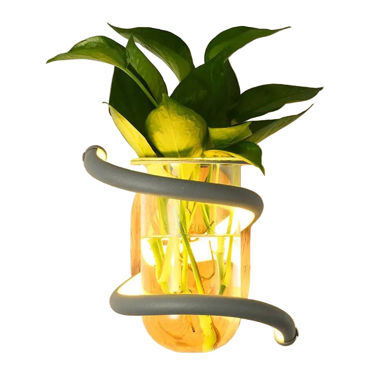 BLOOMLIGHT – LED Wandvase Lampe aus Holz & Aluminium für stilvolle Außenbereiche