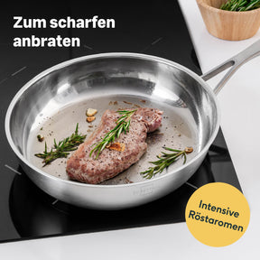 Pfannen & Topfset Unbeschichtet 8-teilig